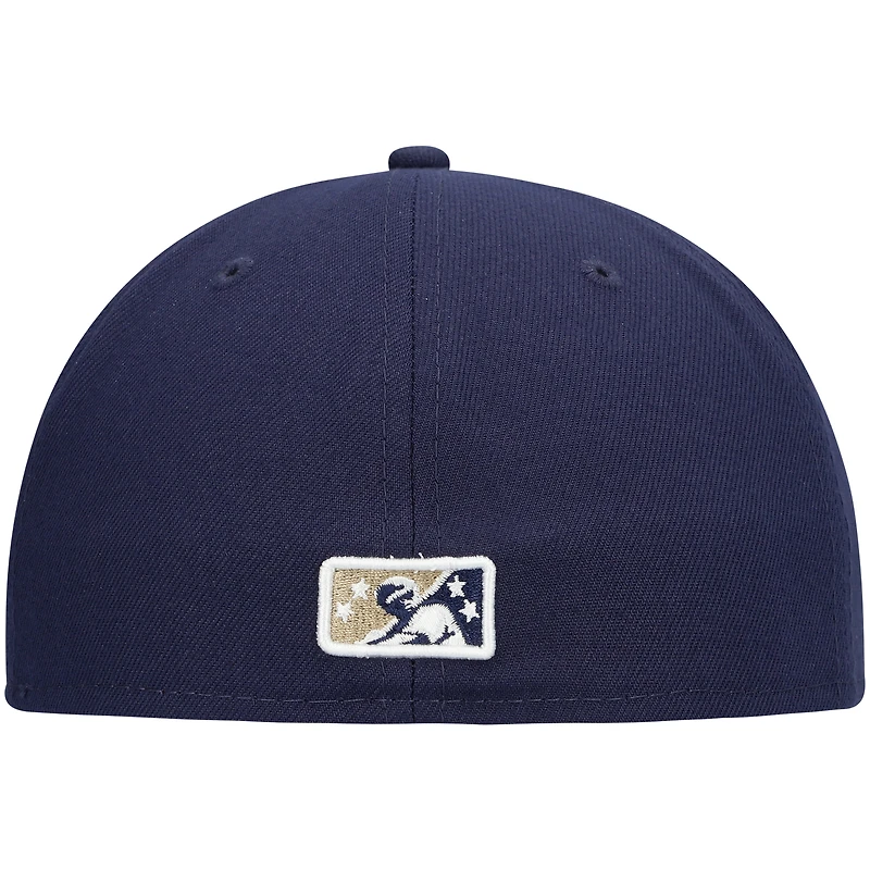 Men's New Era Navy Tri-City Dust Devils Authentic Collection Team Home 59FIFTY Fitted Hat