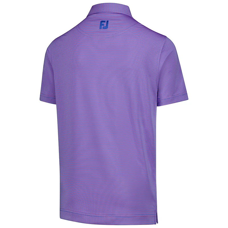 Boy's Youth FootJoy Purple Truist Championship ProDry Micro Feeder Stripe Lisle Polo