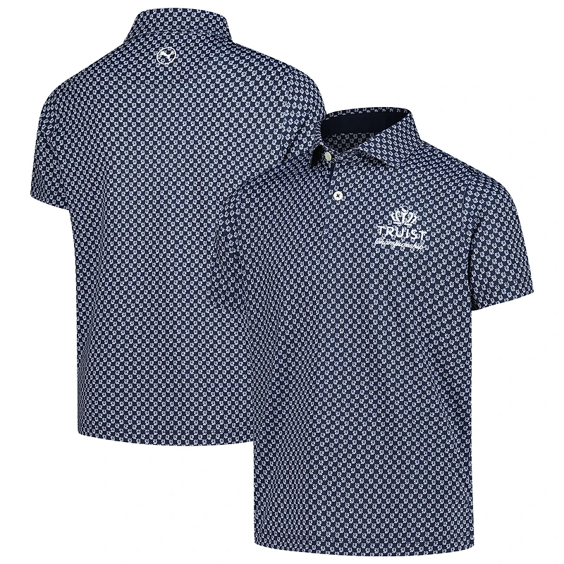 Boy's Youth Puma  Navy Truist Championship Micro Floral MATTR Polo