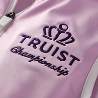 Polo sans manches à col zippé FootJoy rose Truist Championship pour jeunes filles
