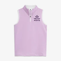 Polo sans manches à col zippé FootJoy rose Truist Championship pour jeunes filles