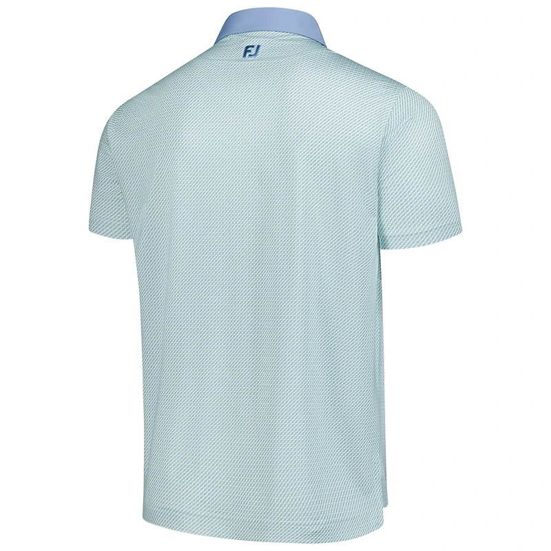 Men's FootJoy Light Blue Truist Championship ProDry Lattice Print Lisle Polo