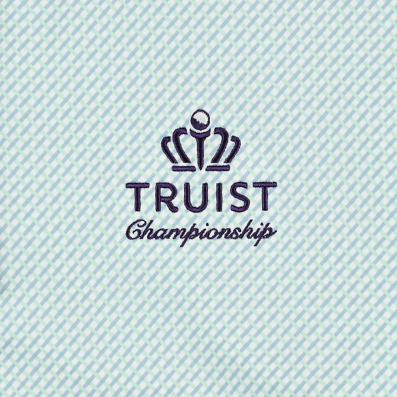 Men's FootJoy Light Blue Truist Championship ProDry Lattice Print Lisle Polo