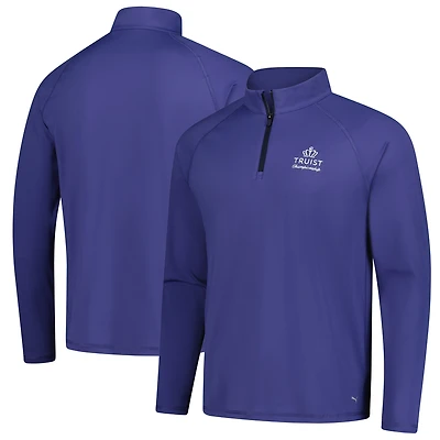 Pull Puma bleu Truist Championship You-V Raglan à quart de zip pour homme
