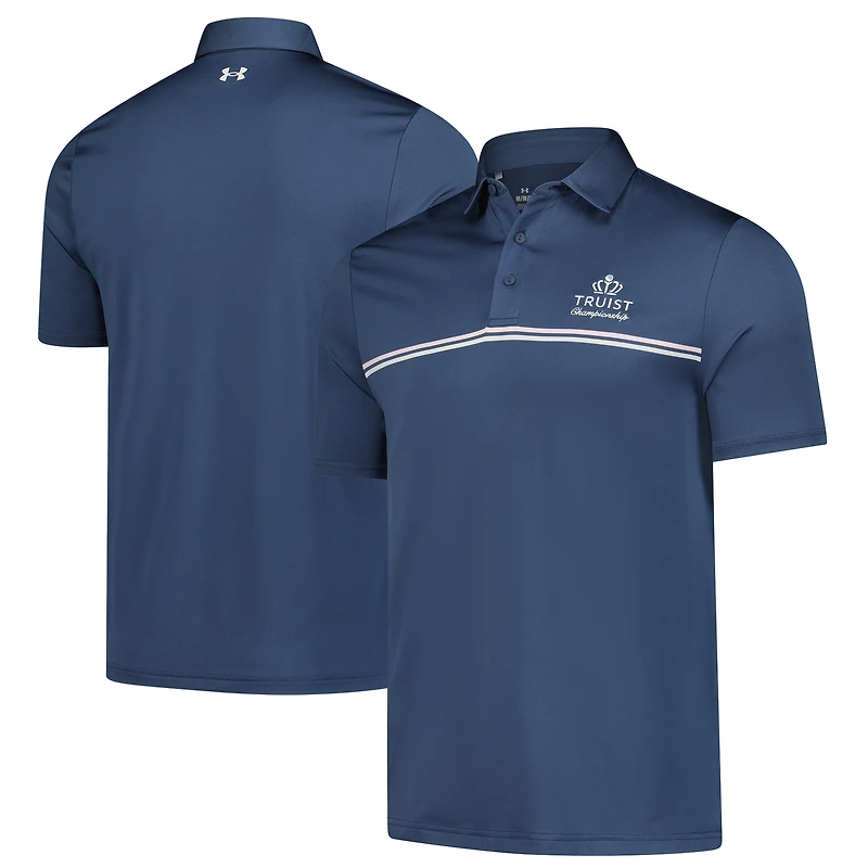 Polo Under Armour bleu Truist Championship Performance Drive à rayures sur la poitrine pour homme