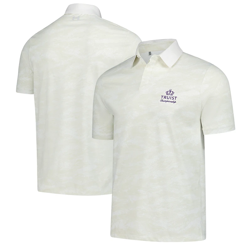 Polo Under Armour crème Truist Championship Drive Camo Iso-Chill pour homme