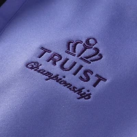 Gilet FootJoy violet Truist Championship pour homme, en piqué brossé à col zippé.