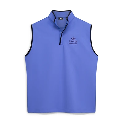 Men's FootJoy Purple Truist Championship Brushed Back Pique Quarter-Zip Vest