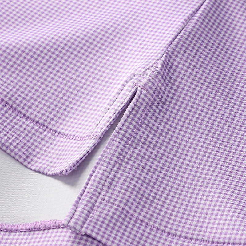Men's Peter Millar Purple Truist Championship Gingham Performance Jersey Polo