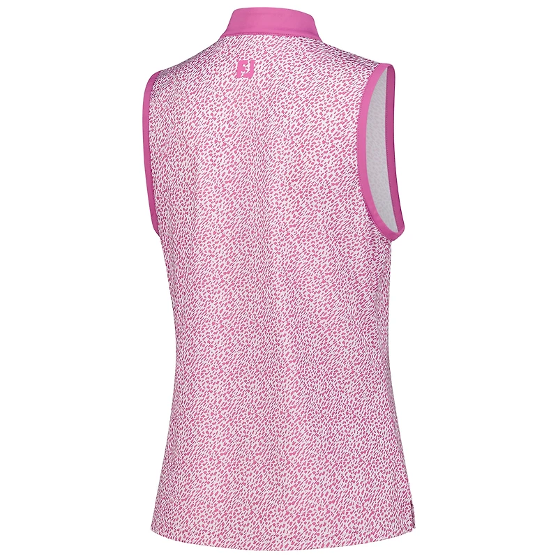 Polo sans manches imprimé rose Truist Championship ProDry pour femme FootJoy
