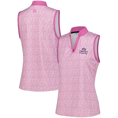 Women's FootJoy  Pink Truist Championship ProDry Printed Sleeveless Polo