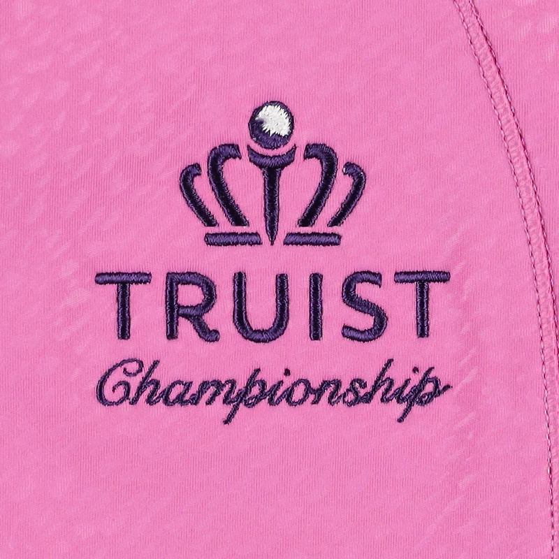 Women's FootJoy  Pink Truist Championship Raglan Embossed Quarter-Zip ProDry Pullover