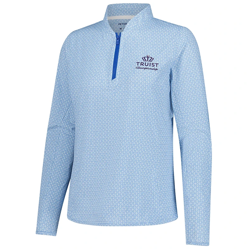 Haut de soleil léger à fermeture éclair quart tour Peter Millar Blue Truist Championship Mar-Tee-Ni Break pour femme