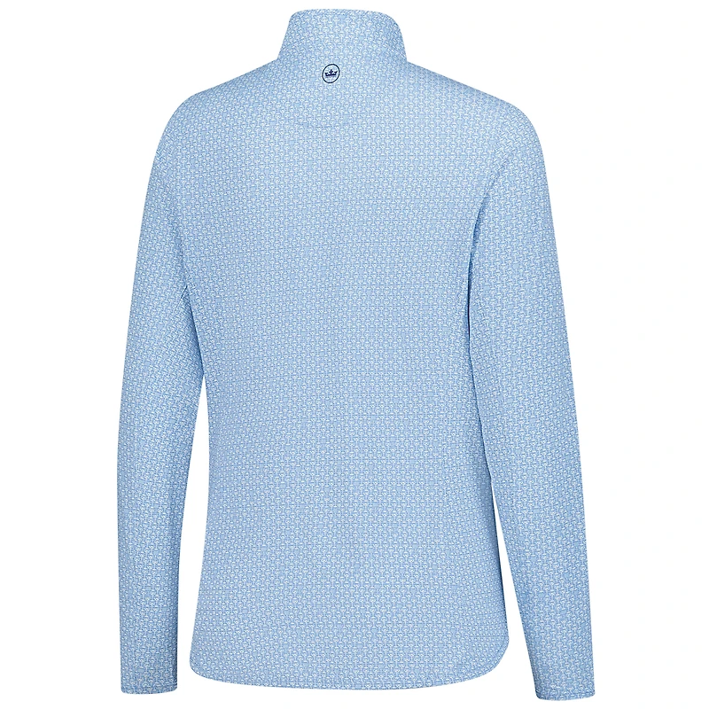 Women's Peter Millar  Blue Truist Championship Mar-Tee-Ni Break Lightweight Quarter-Zip Sun Top
