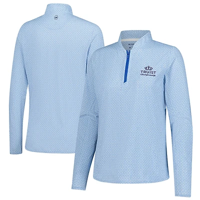 Haut de soleil léger à fermeture éclair quart tour Peter Millar Blue Truist Championship Mar-Tee-Ni Break pour femme