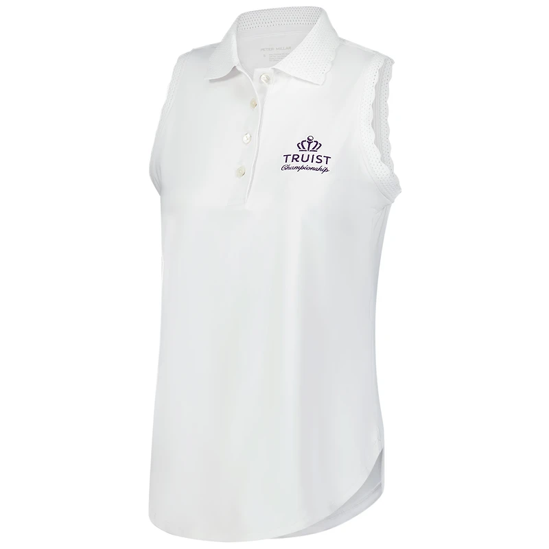 Women's Peter Millar  White Truist Championship Opal Sleeveless Jersey Polo