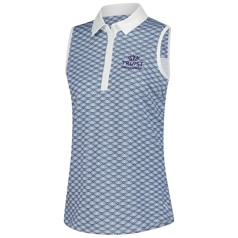 Women's Puma  Blue Truist Championship Scallop Cloudspun Sleeveless Polo