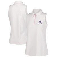 Polo sans manches rose Under Armour Truist Championship Drive Clubhouse Grid pour femme
