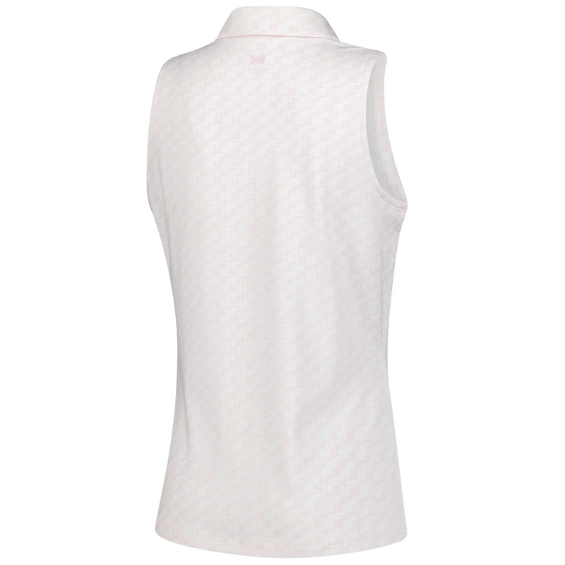 Polo sans manches rose Under Armour Truist Championship Drive Clubhouse Grid pour femme