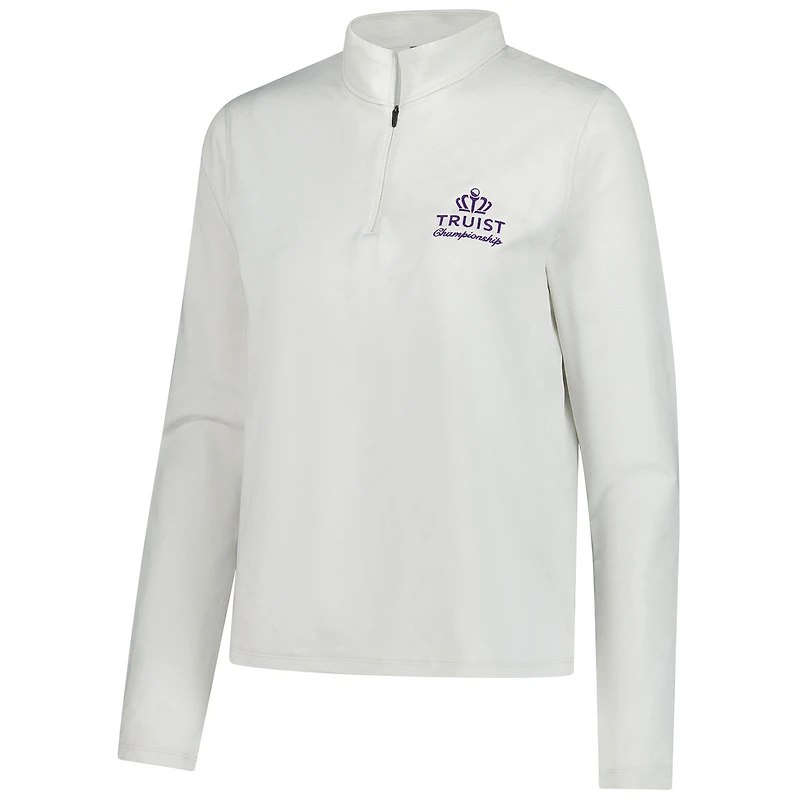 Women's Under Armour White Truist Championship Rose Jacquard UA Tech Quarter-Zip Pullover