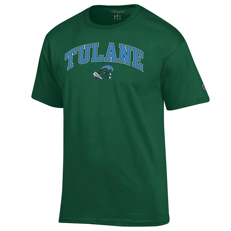 T-shirt à logo arché vert Tulane Champion pour homme