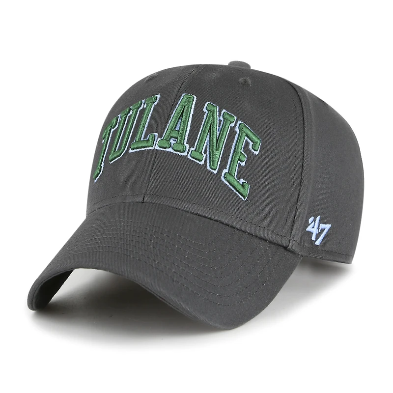 Men's '47  Charcoal Tulane Green Wave Legend Lone Script MVP Adjustable Hat
