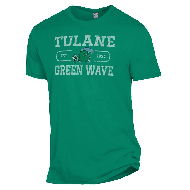 Men's Alternative Apparel Heathered Green Tulane Wave The Keeper T-Shirt