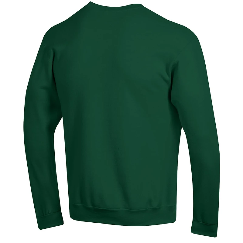 Men's Champion Green Tulane Wave Basic Arch Fleece Pullover Sweatshirt