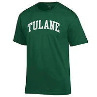 Men's Champion  Green Tulane Wave Basic Arch T-Shirt