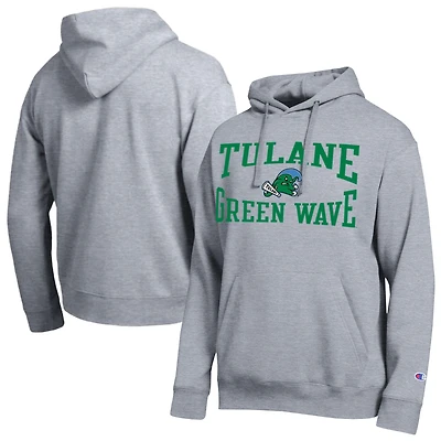 Sweat à capuche Champion Heather Gray Tulane Green Wave Team pour homme
