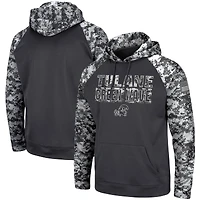Colosseum Charcoal Tulane Green Wave OHT Military Appreciation Digital Camo Sweat à capuche pour homme