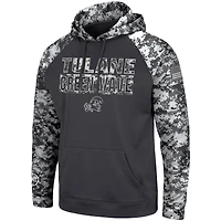 Colosseum Charcoal Tulane Green Wave OHT Military Appreciation Digital Camo Sweat à capuche pour homme
