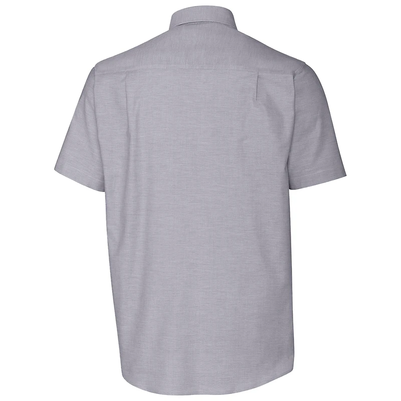 Men's Cutter & Buck Charcoal Tulane Green Wave Vault Stretch Oxford Short Sleeve Button-Down Shirt