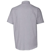 Men's Cutter & Buck Charcoal Tulane Green Wave Vault Stretch Oxford Short Sleeve Button-Down Shirt