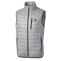 Men's Cutter & Buck Gray Tulane Green Wave Big Tall College Vault Rainier Full-Zip Vest