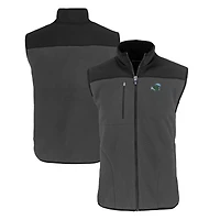 Gilet zippé en polaire Sherpa écologique pour homme Cutter & Buck Gris Tulane Green Wave Cascade