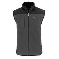 Gilet zippé en polaire Sherpa écologique pour homme Cutter & Buck Gris Tulane Green Wave Cascade