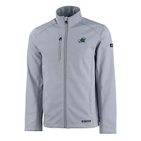 Veste zippée intégrale en softshell recyclée Tulane Green Wave Evoke Eco pour homme, grise et coupe-vent