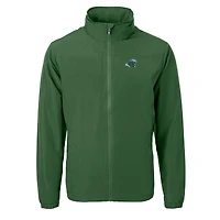 Men's Cutter & Buck Green Tulane Wave Charter Eco Recycled Full-Zip Jacket