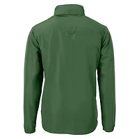 Men's Cutter & Buck Green Tulane Wave Charter Eco Recycled Full-Zip Jacket