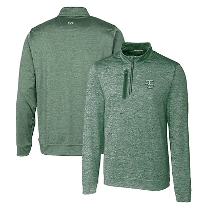 Pull-over zippé quart de tour pour homme Cutter & Buck Green Tulane Wave Heathered Vault Stealth