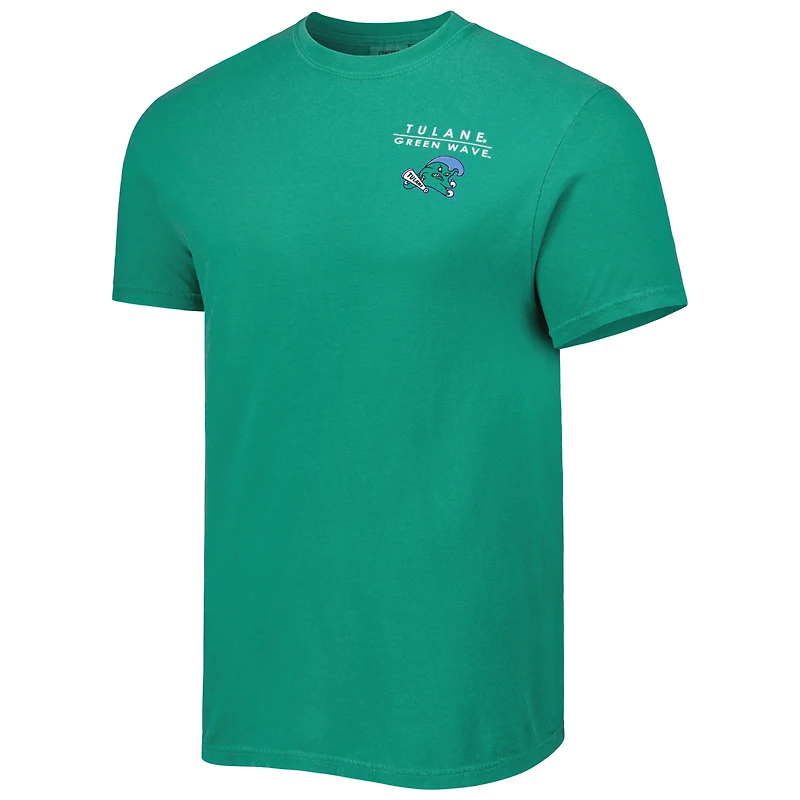 T-shirt vert Tulane Green Wave Landscape Shield pour homme