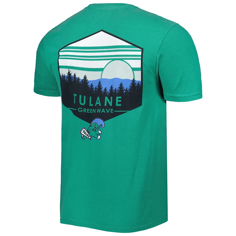 T-shirt vert Tulane Green Wave Landscape Shield pour homme