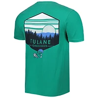 T-shirt vert Tulane Green Wave Landscape Shield pour homme