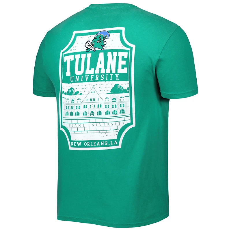 T-shirt Homme Tulane Green Wave Logo Campus Icon Vert