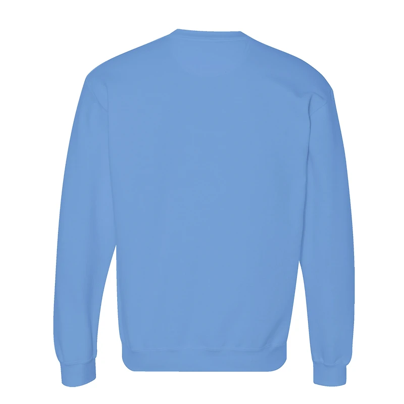 Men's  Light Blue Tulane Green Wave Holiday Fleece Crewneck Sweatshirt