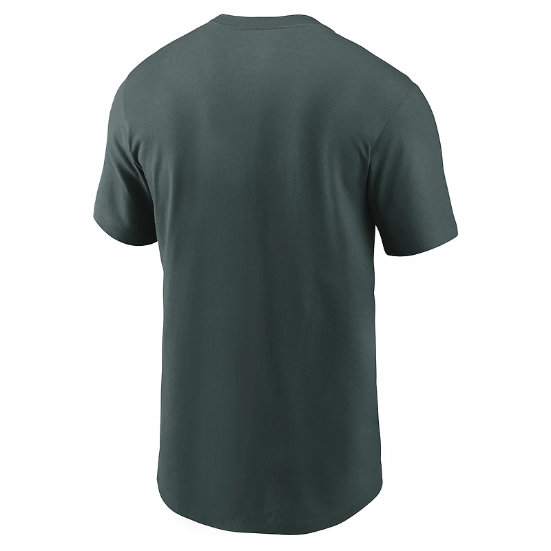 T-shirt Nike vert Tulane Green Wave pour homme, séries éliminatoires de football universitaire 2025-26, protection passe