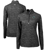 Pull-over zippé quart de tour pour femme Cutter & Buck noir Tulane Green Wave Traverse Camo