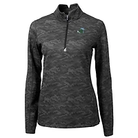 Pull-over zippé quart de tour pour femme Cutter & Buck noir Tulane Green Wave Traverse Camo