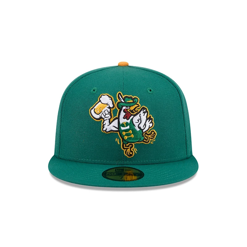 Casquette ajustée 59FIFTY verte Tulsa Drillers Theme Nights de New Era pour homme